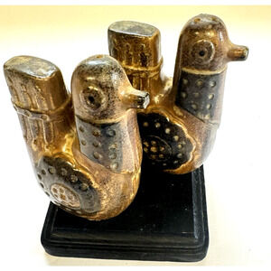 Vintage Mid-Century Modern Holt Howard Brown Rooster Salt & Peppers Shakers MCM
